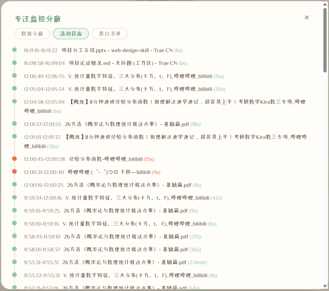 活动日志